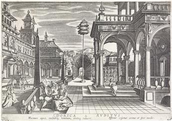 HENDRICK HONDIUS (after Paul Vredeman de Vries) The Books of Architecture, the Five Senses